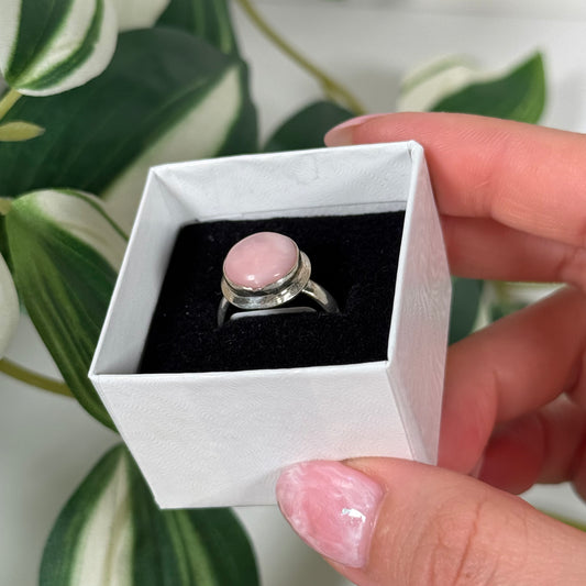 Size 7 pink opal ring