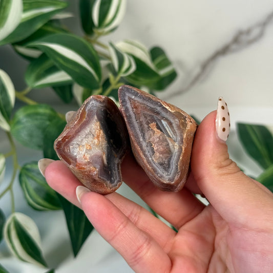 Swazi agate pair 85