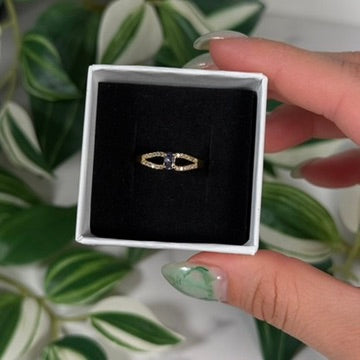 Gold plated Tanzanite with natural diamonds ring (Sizes 7, 8, 9)