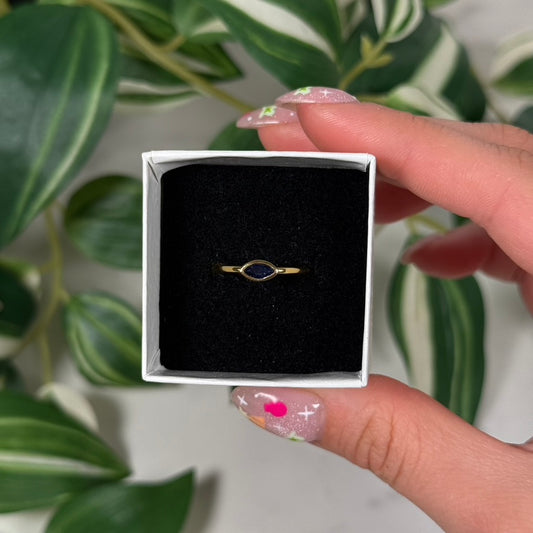 Gold plated sapphire ring (Sizes 5, 5.5, 6, 7, 8, 9, 10)