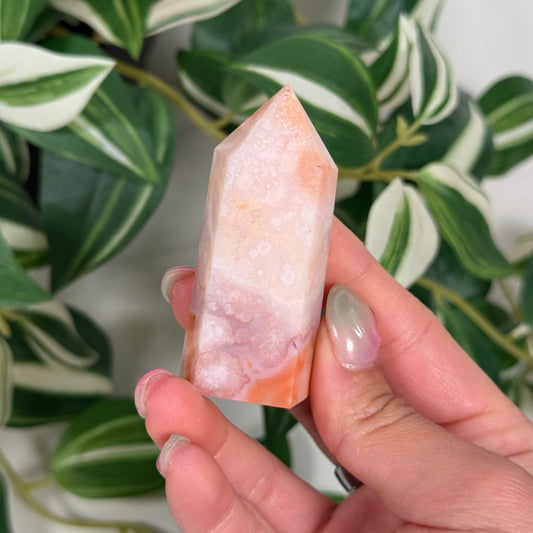 Carnelian x flower agate tower 8
