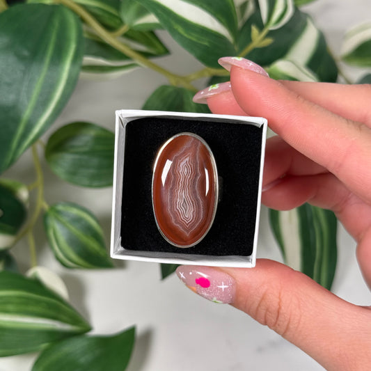 Size 9 Botswana agate ring