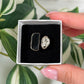 Black tourmaline/Herkimer diamond ring (Sizes 5, 9)