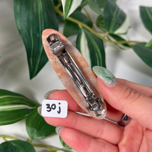 Peach moonstone hair clip i