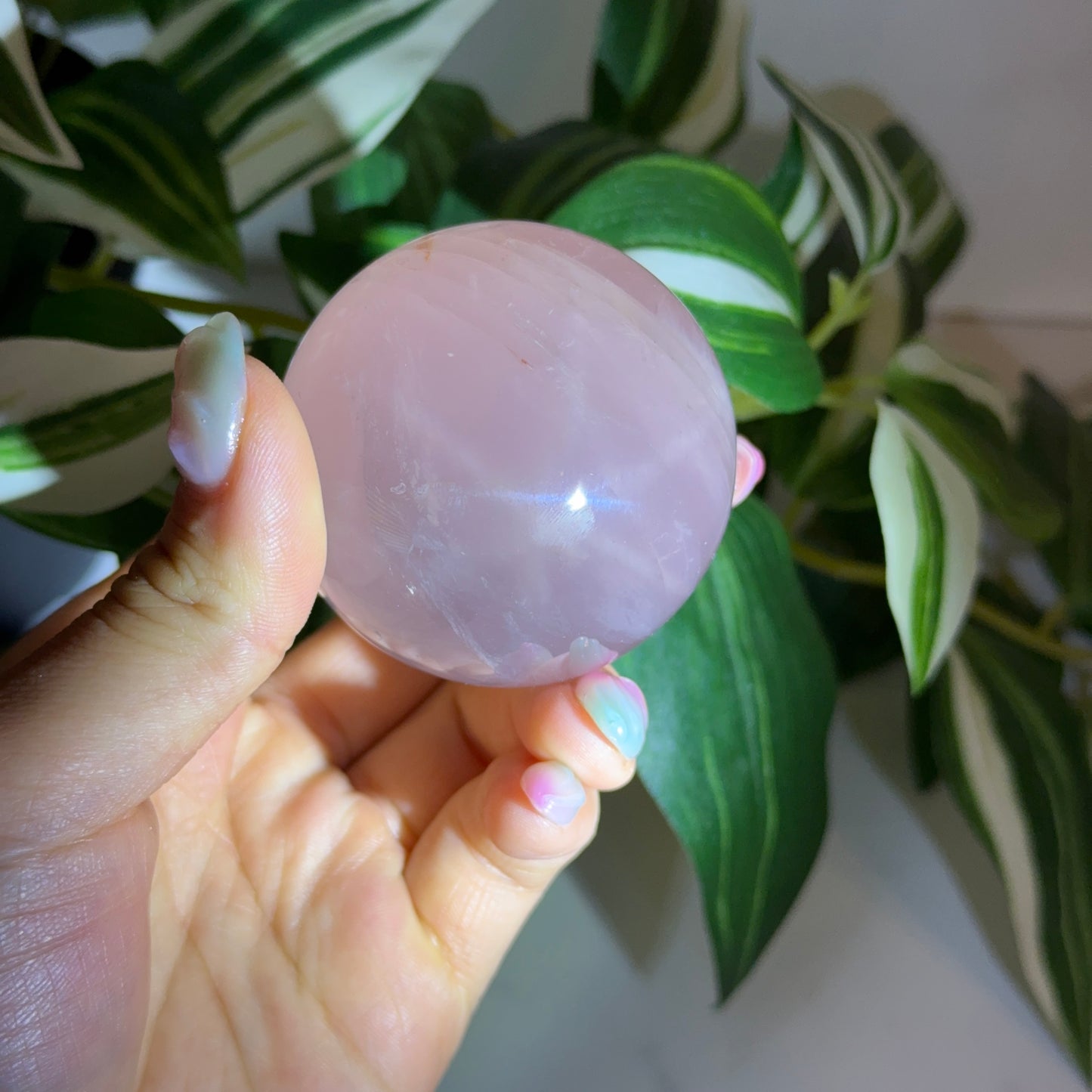 Star rose quartz sphere 29*