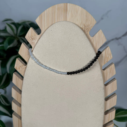 Selenite x obsidian necklace