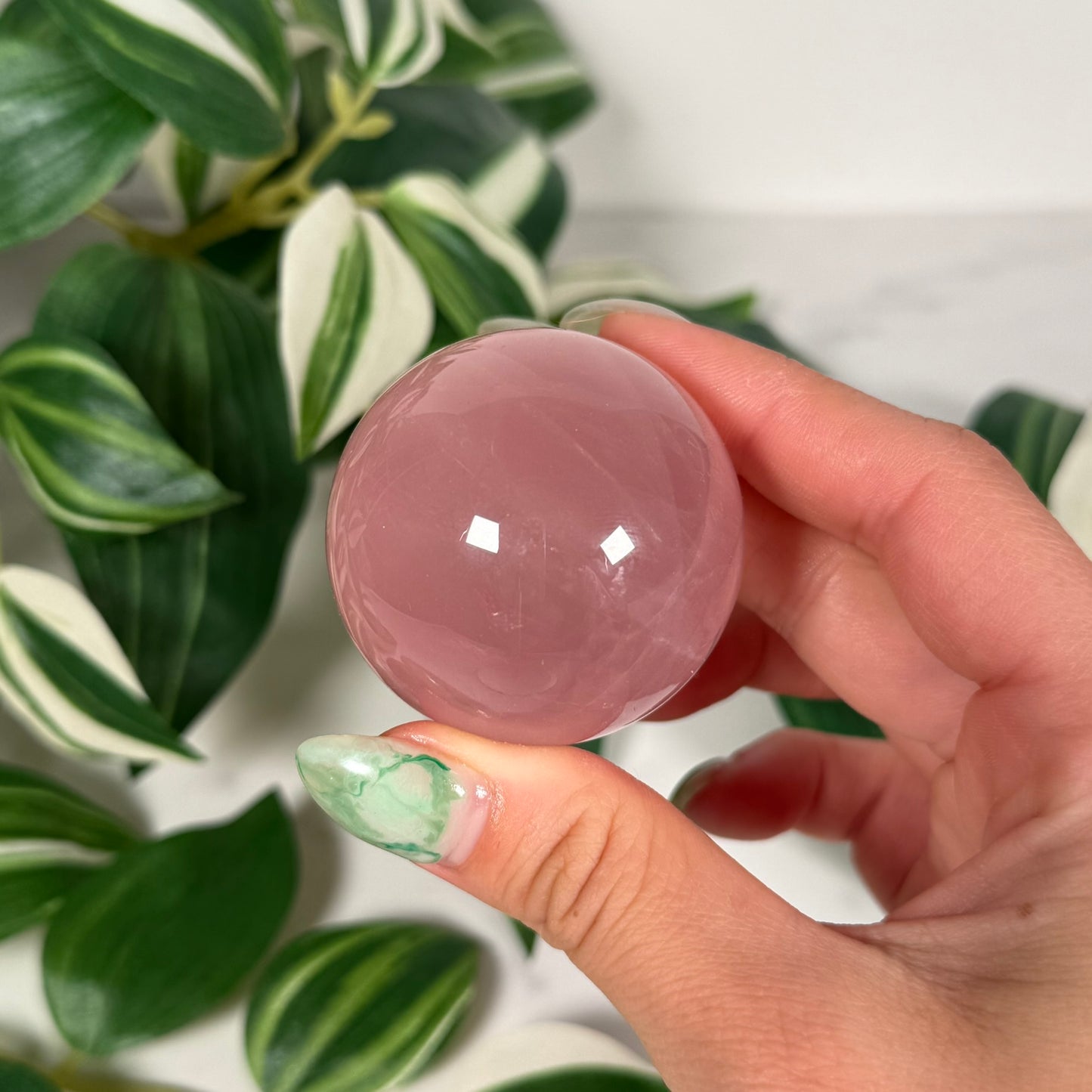 Star rose quartz sphere 70