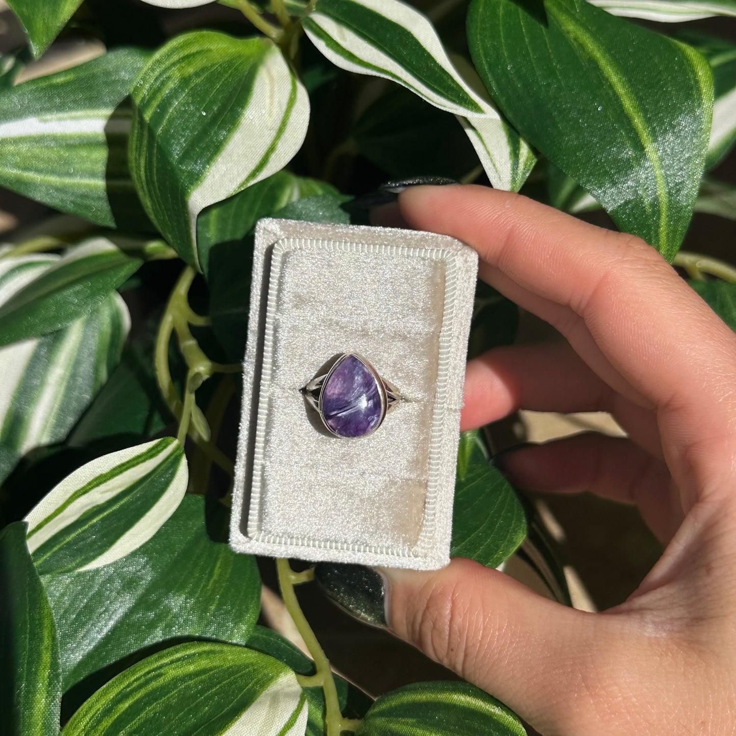 Size 4 charoite ring