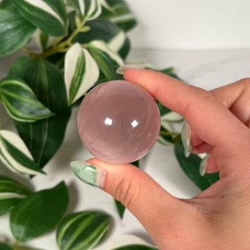 Star rose quartz sphere 55