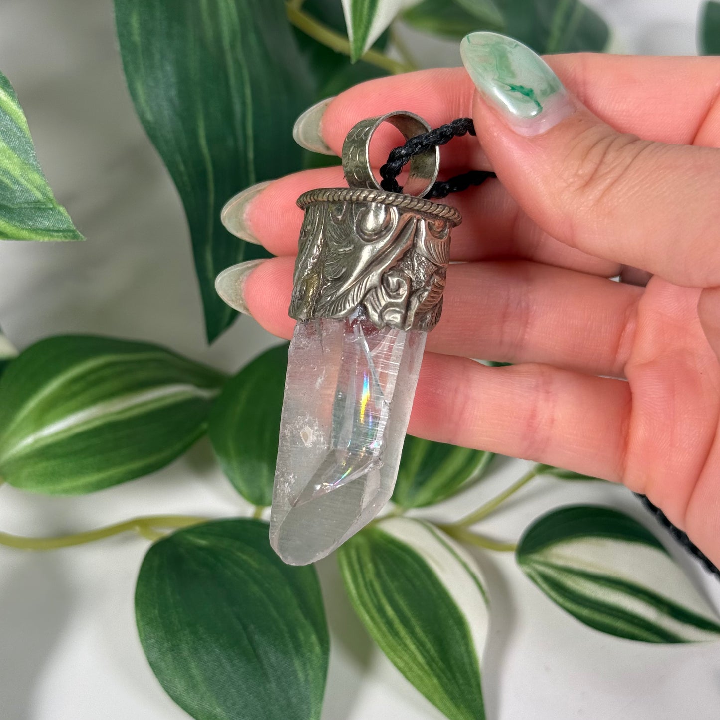 Lemurian quartz pendant B