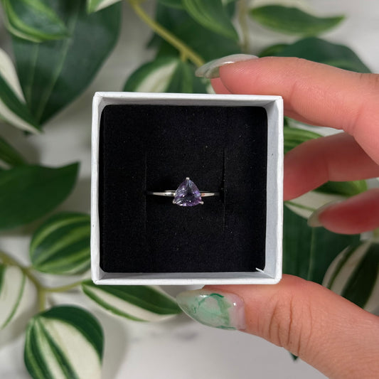 Size 8 rainbow fluorite ring