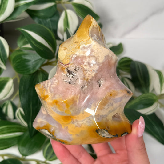 Carnelian x flower agate flame 62