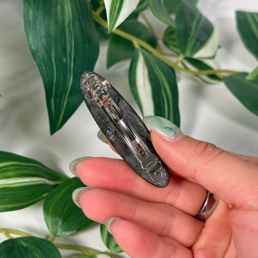 Dark pink labradorite hair clip