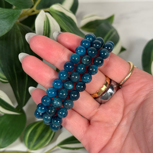 Blue apatite bracelet 8mm
