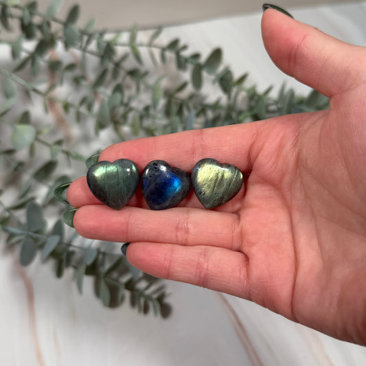 Labradorite mini heart