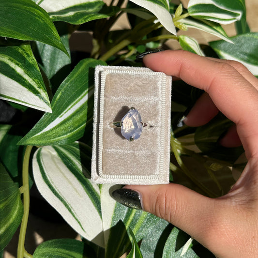 Size 9 lavender moon quartz ring