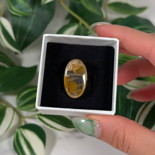 Size 7 gold plated golden healer ring