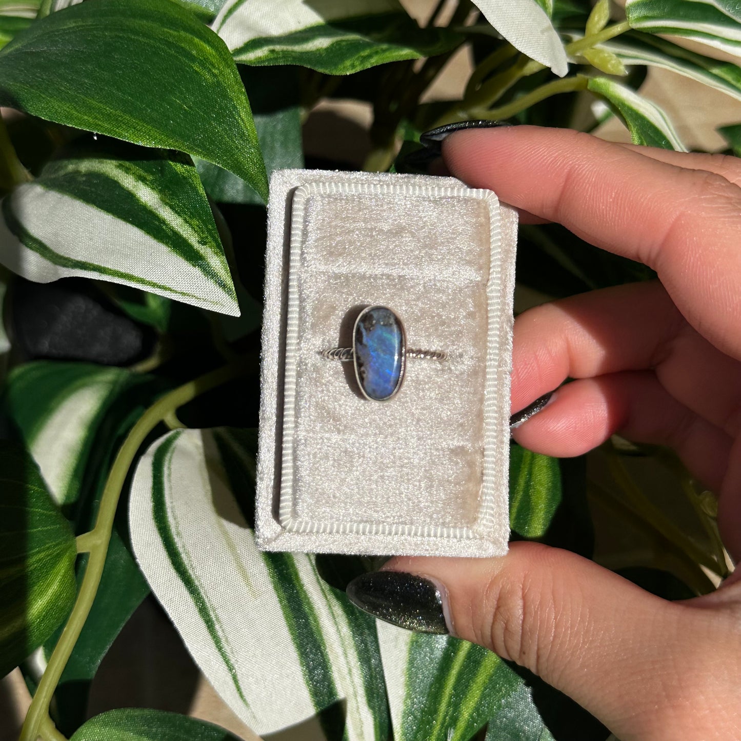 Size 7 Australian boulder opal ring