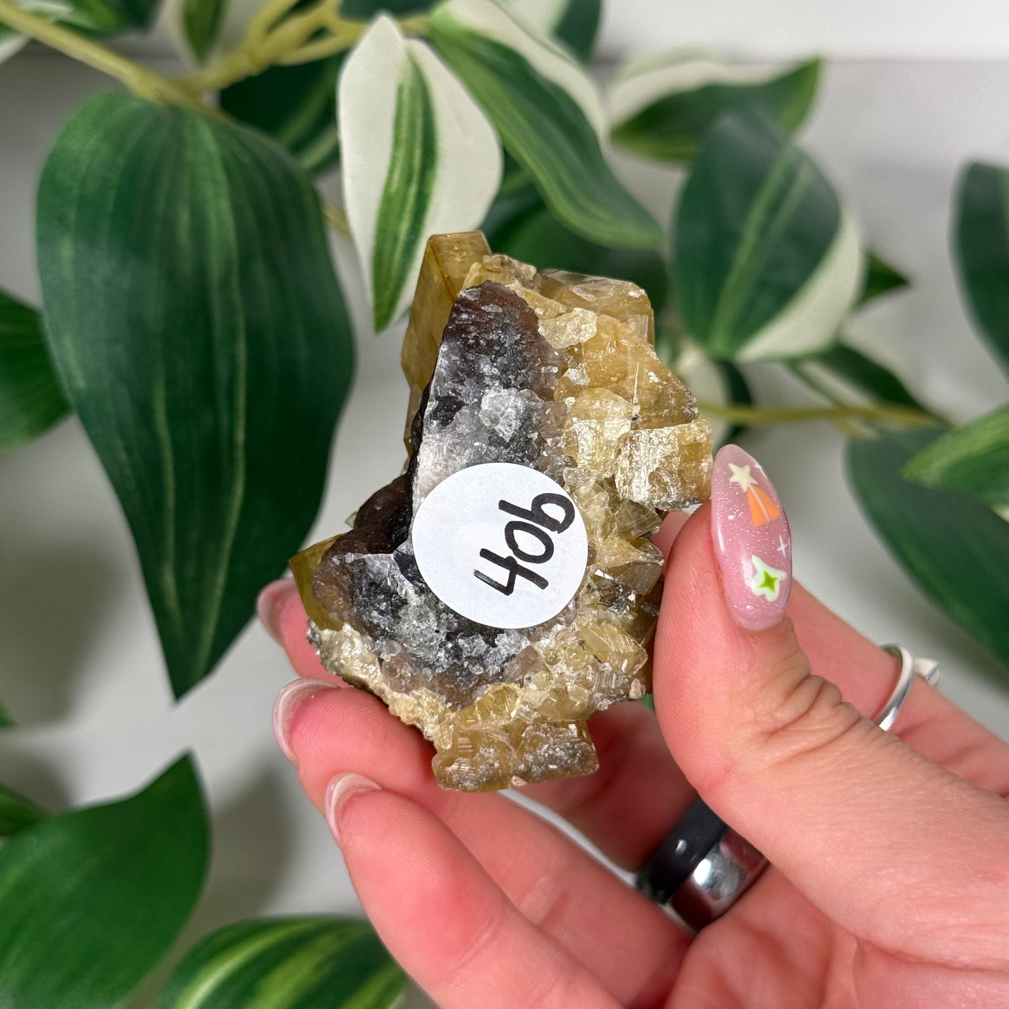 Golden Barite with Fluorite 40b