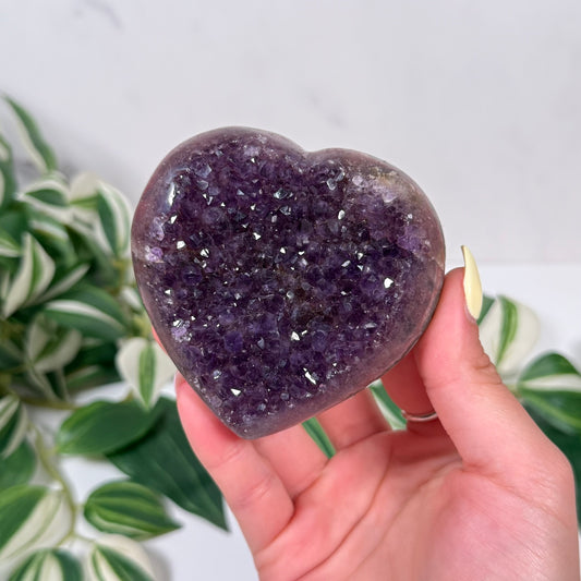 Purple amethyst heart 54