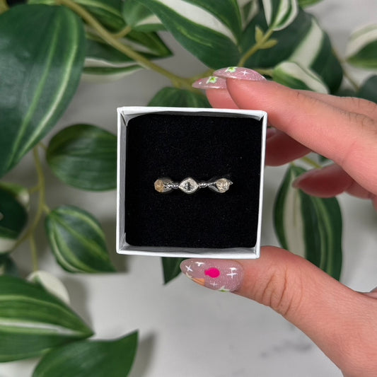 Herkimer diamond band ring (Sizes 8, 9)