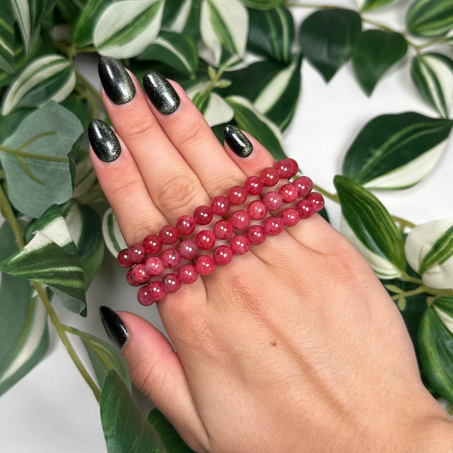 Gem rhodonite bracelet 8mm