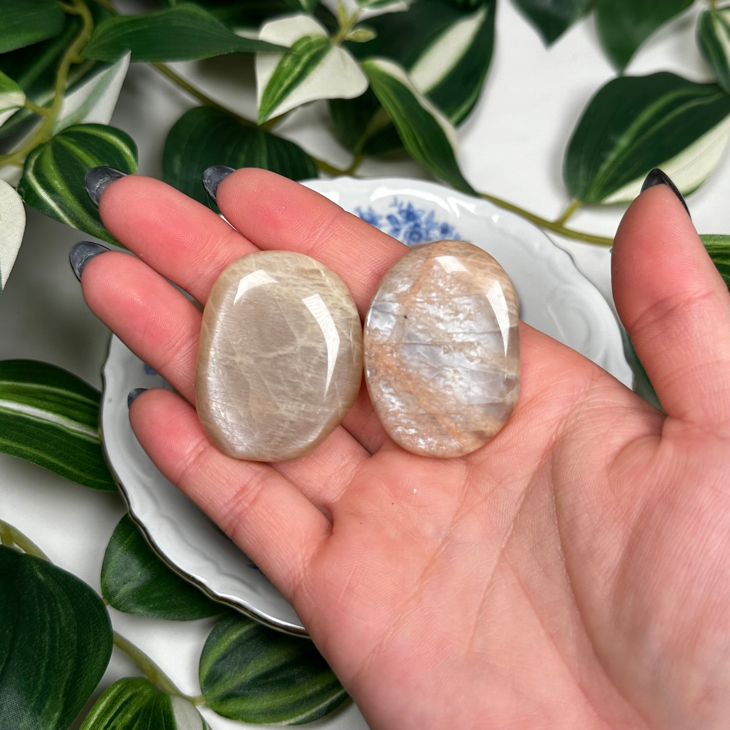 Peach moonstone flatstone