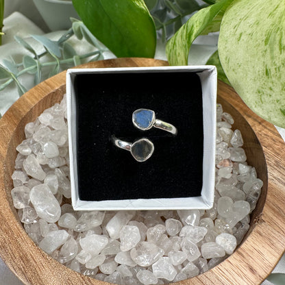 Labradorite semi adjustable ring