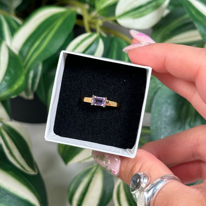 Gold plated amethyst ring (sizes 5, 6, 7, 8, 9, 10)