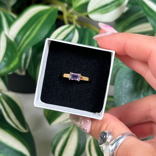 Gold plated amethyst ring (sizes 5, 6, 7, 8, 9, 10)