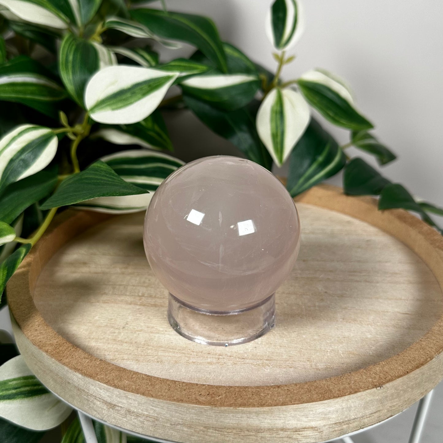 Star rose quartz sphere