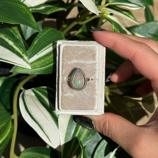 Size 8 Ethiopian opal ring A