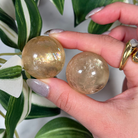 Honey calcite mini sphere