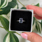 Size 6 rainbow fluorite ring (pick shape)