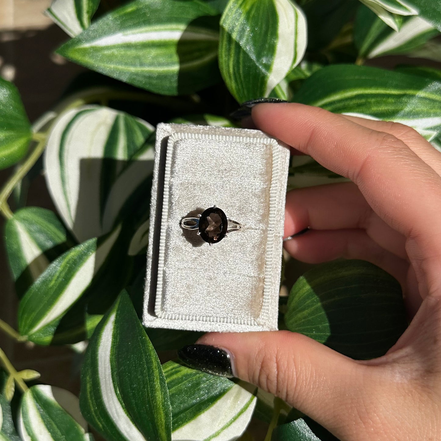 Size 5 smokey quartz ring