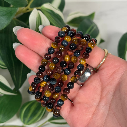 Multicolor tigers eye bracelet 6mm