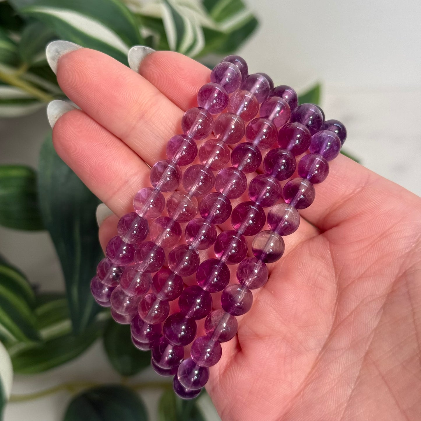 Purple fluorite bracelet 8mm