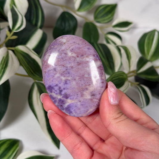 Purple jade palmstone