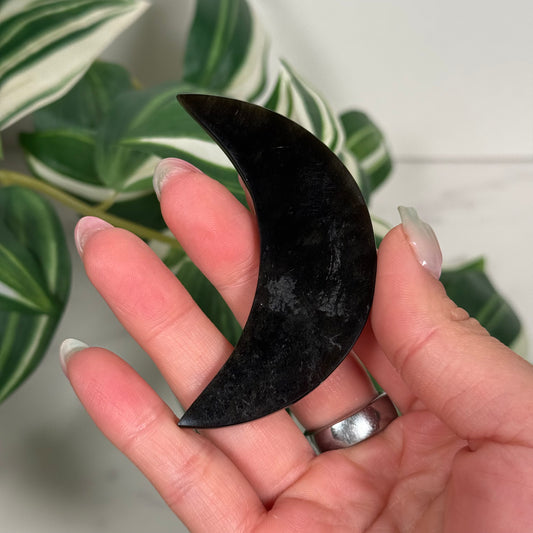 Gold sheen obsidian moon