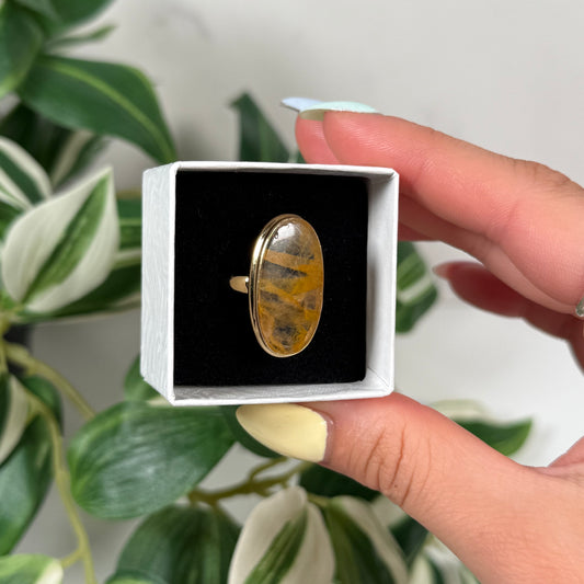 Gold plated golden healer ring (sizes 6, 7, 8, 9, 10)