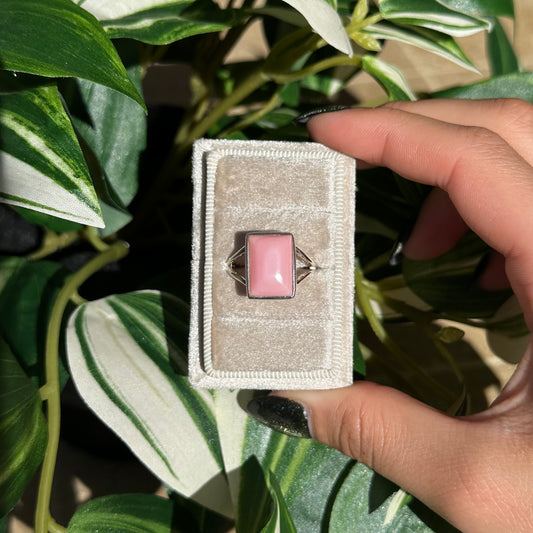 Size 9 pink opal rectangle ring