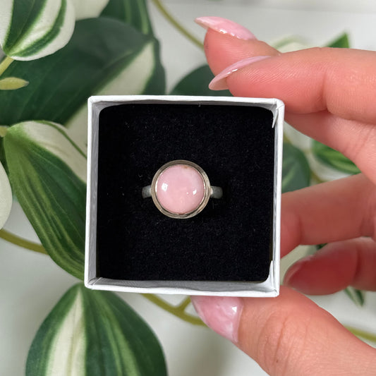Size 7 pink opal ring
