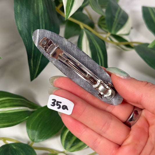 Green/blue labradorite hair clip A