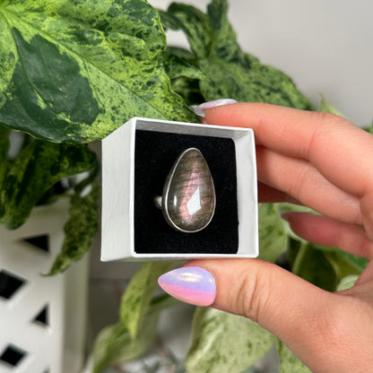 Adjustable labradorite ring A