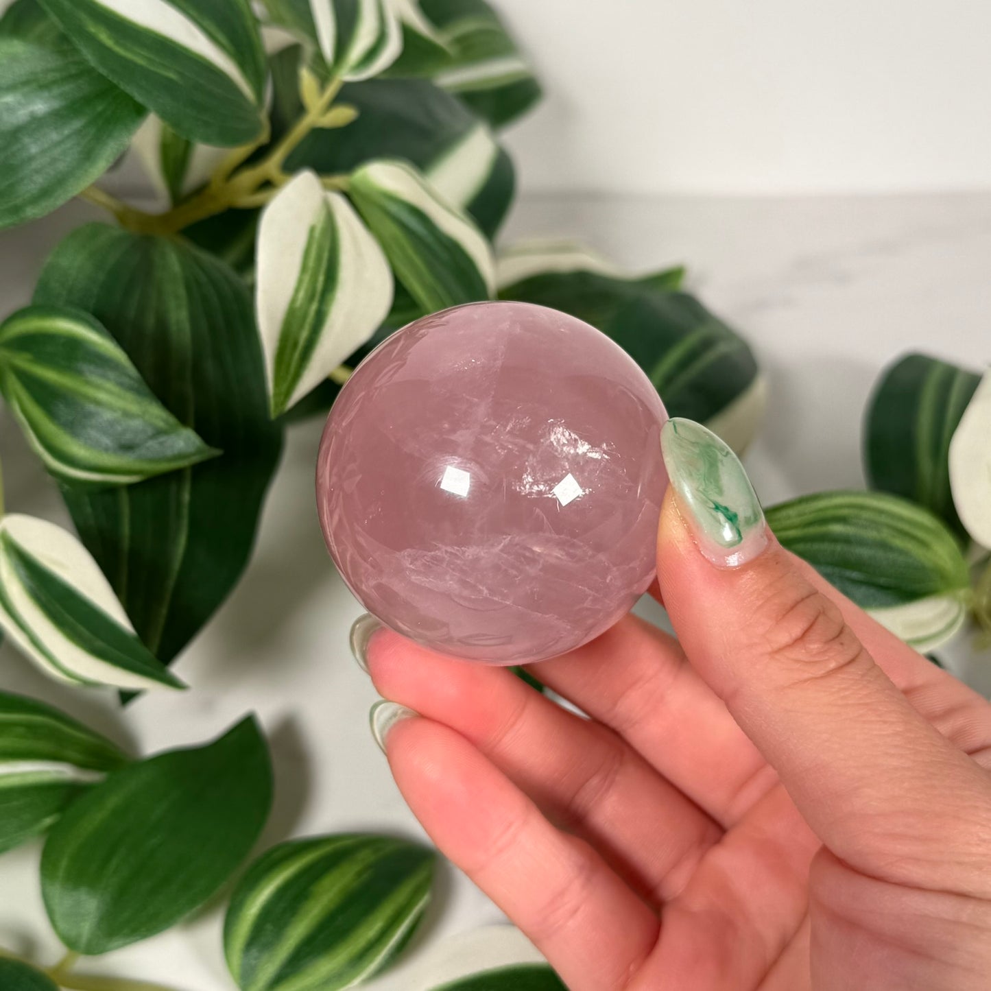 Star rose quartz sphere 93