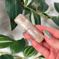 Rectangle peach moonstone hair clip
