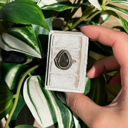 Size 7 pink labradorite ring B