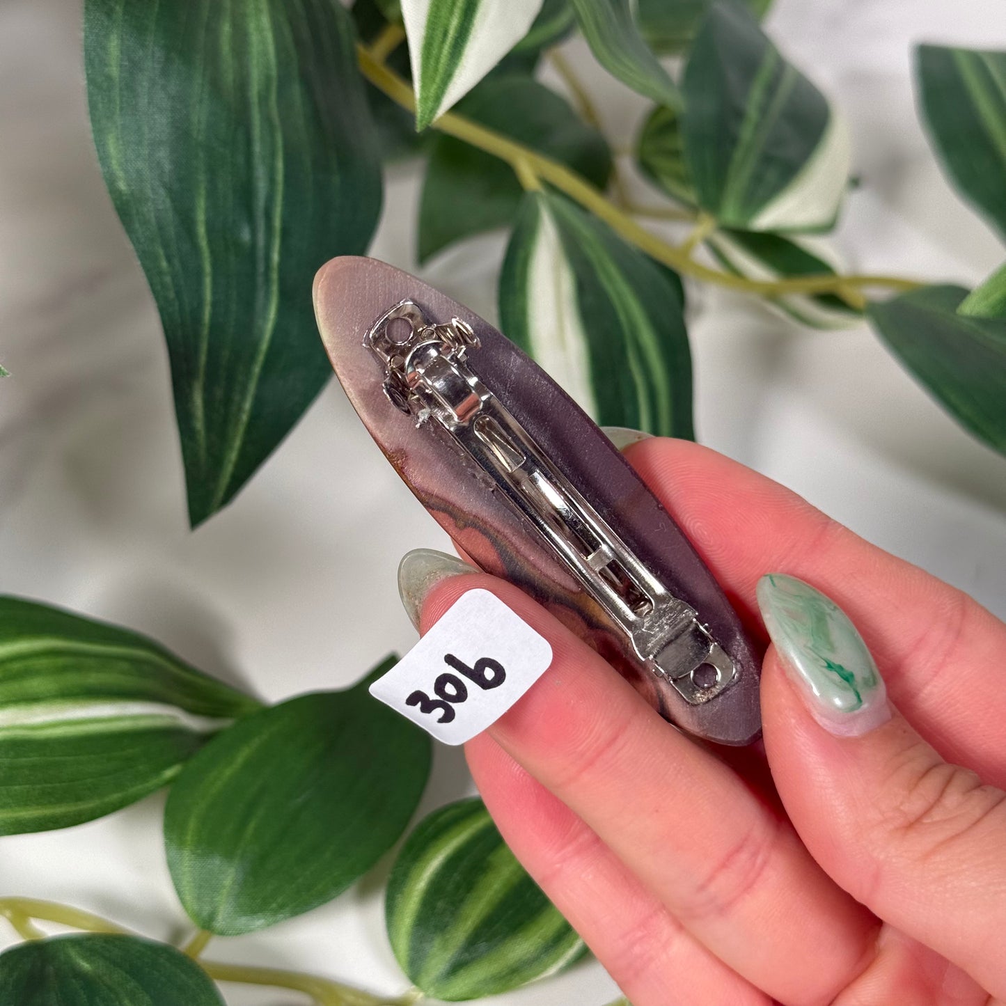 Polychrome jasper hair clip B