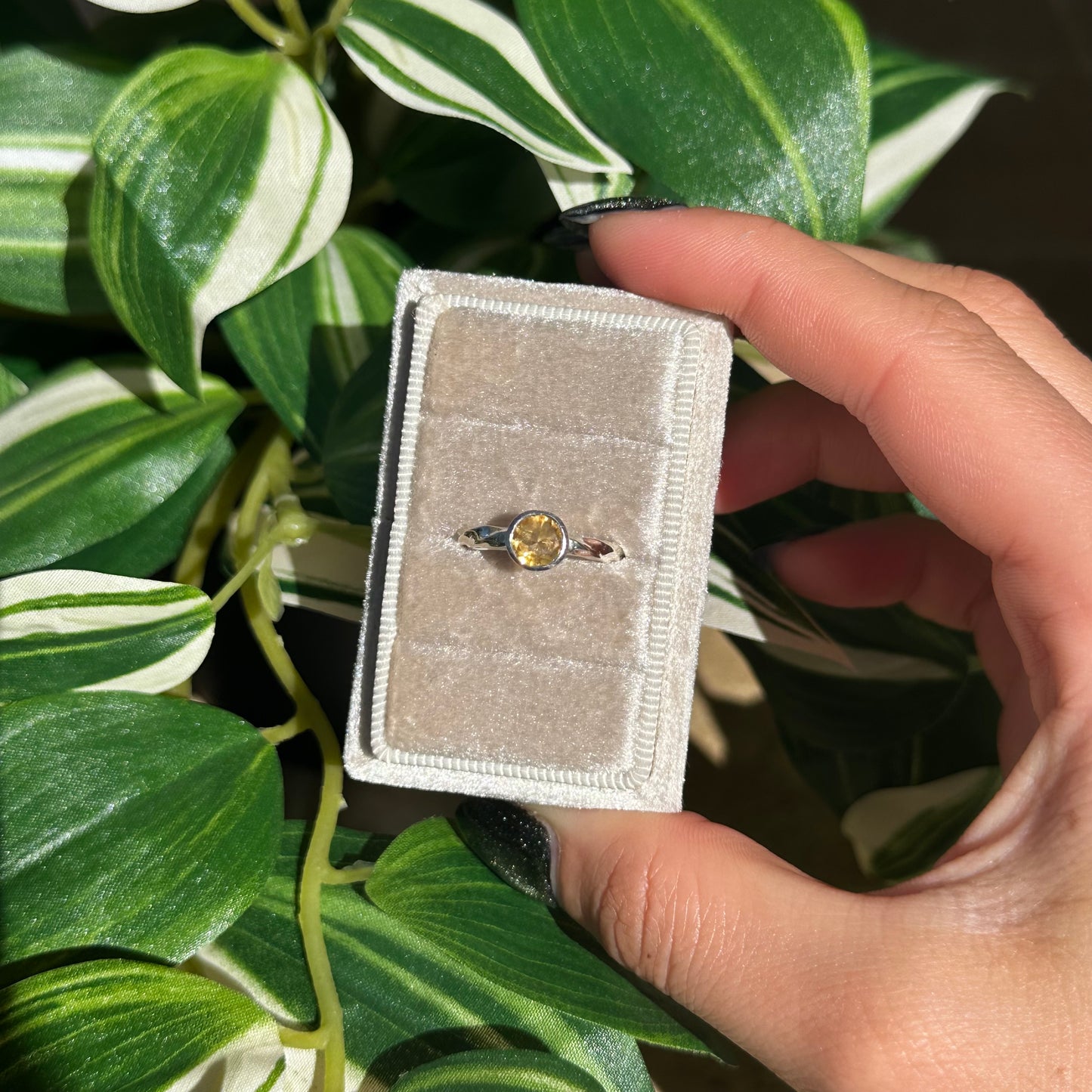 Dainty citrine ring (Sizes 5, 7)