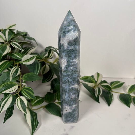 Moss agate tower 45* (repaired)